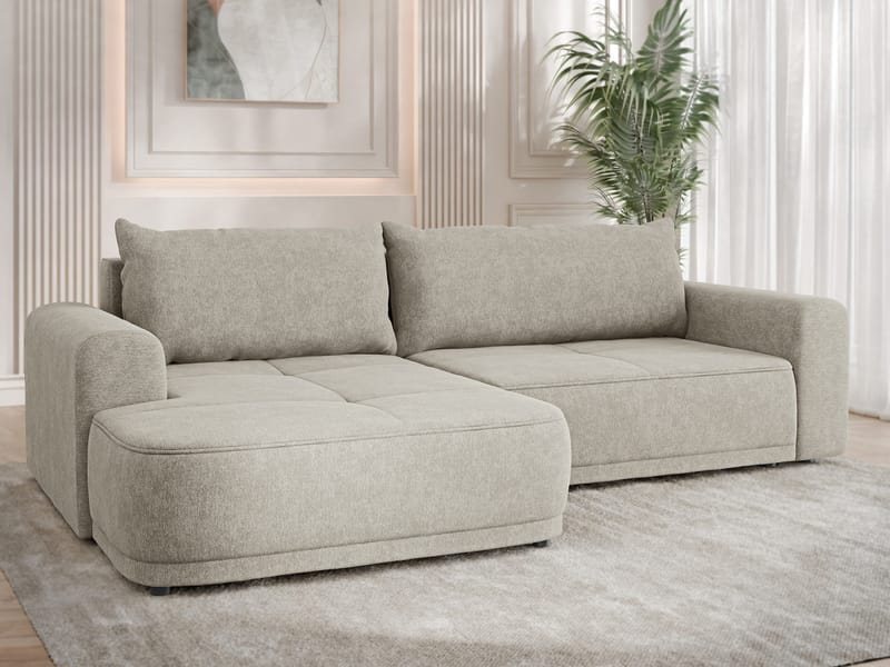 Malor 3-sits Bäddsoffa med divan Vänstervänd - beige - Möbler - Soffa - Bäddsoffa - Hörnbäddsoffa
