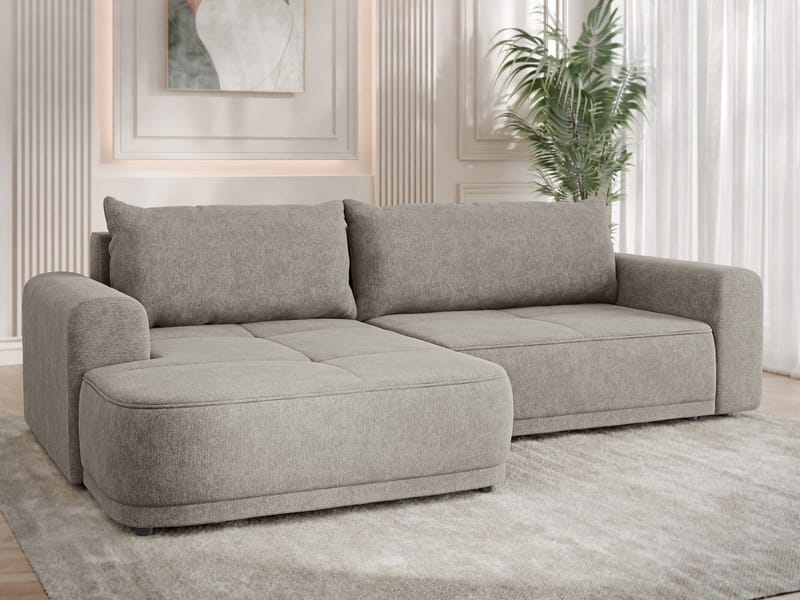 Malor 3-sits Bäddsoffa med divan Vänstervänd - beige - Möbler - Soffa - Bäddsoffa - Hörnbäddsoffa