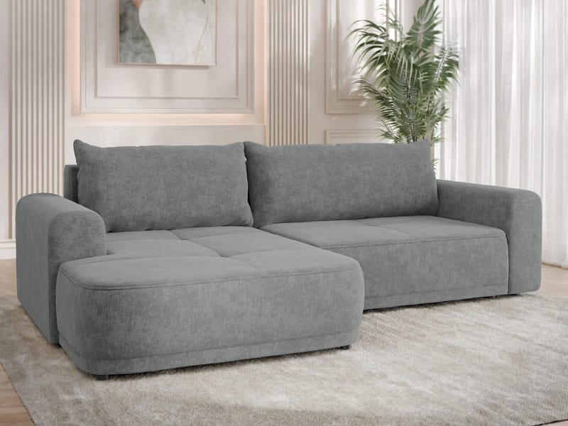 Malor 3-sits Bäddsoffa med divan Vänstervänd - grå - Möbler - Soffa - Bäddsoffa - Hörnbäddsoffa