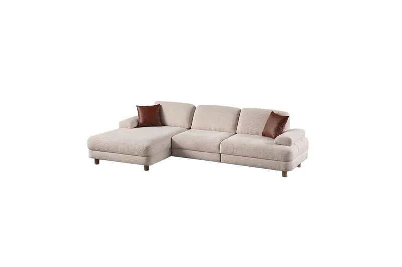 Mami Bäddsoffa med Divan 4-sits - Cream - Möbler - Soffa - Bäddsoffa - Hörnbäddsoffa