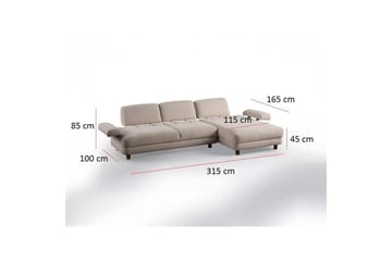 Mami Bäddsoffa med Divan 4-sits - Cream - Möbler - Soffa - Bäddsoffa - Hörnbäddsoffa
