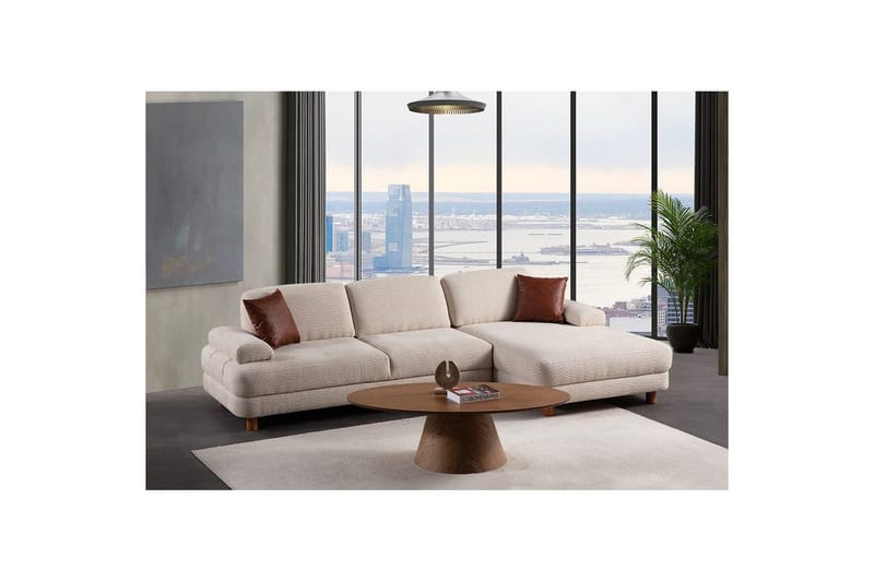 Mami Bäddsoffa med Divan 4-sits - Cream - Möbler - Soffa - Bäddsoffa - Hörnbäddsoffa