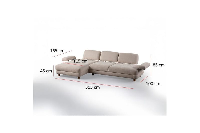 Mami Bäddsoffa med Divan 4-sits - Cream - Möbler - Soffa - Bäddsoffa - Hörnbäddsoffa