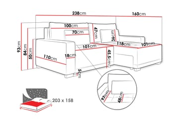 Manetto Bäddsoffa m. Divan 2-sits - Möbler - Soffa - Bäddsoffa - Bäddsoffa divan