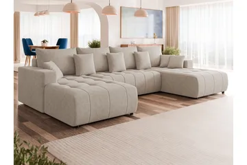 Mardon Bäddsoffa Dubbeldivan 4-sits - Beige - Möbler - Soffa - Bäddsoffa - U bäddsoffa