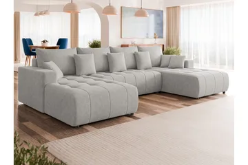 Mardon Bäddsoffa Dubbeldivan 4-sits - Grå - Möbler - Soffa - Bäddsoffa - U bäddsoffa