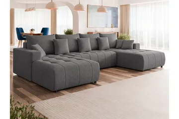 Mardon Bäddsoffa Dubbeldivan 4-sits - Grå - Möbler - Soffa - Bäddsoffa - U bäddsoffa