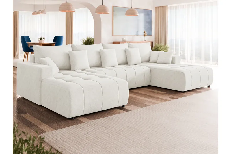 Mardon Bäddsoffa Dubbeldivan 4-sits - Vit - Möbler - Soffa - Bäddsoffa - U bäddsoffa