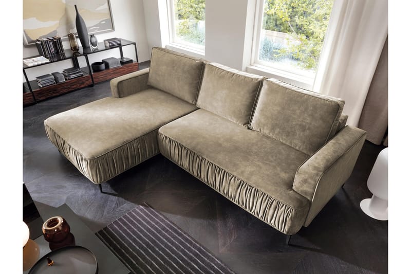 Marisana Bäddsoffa m. Divan 3-sits - Brun - Möbler - Soffa - Bäddsoffa - Bäddsoffa divan