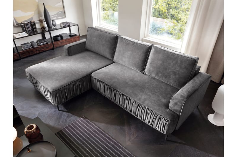 Marisana Bäddsoffa m. Divan 3-sits - Grå - Möbler - Soffa - Bäddsoffa - Bäddsoffa divan