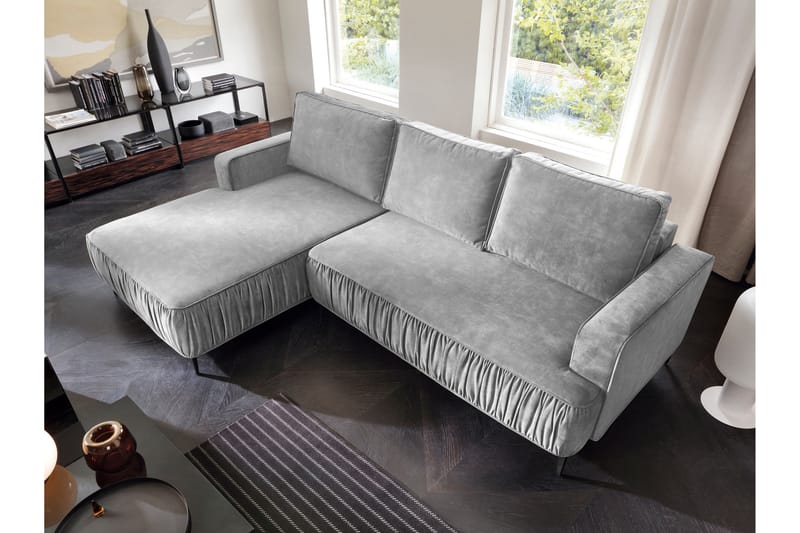 Marisana Bäddsoffa m. Divan 3-sits - Grå - Möbler - Soffa - Bäddsoffa - Bäddsoffa divan
