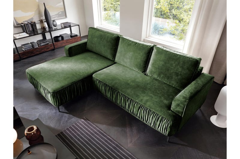 Marisana Bäddsoffa m. Divan 3-sits - Grön - Möbler - Soffa - Bäddsoffa - Bäddsoffa divan