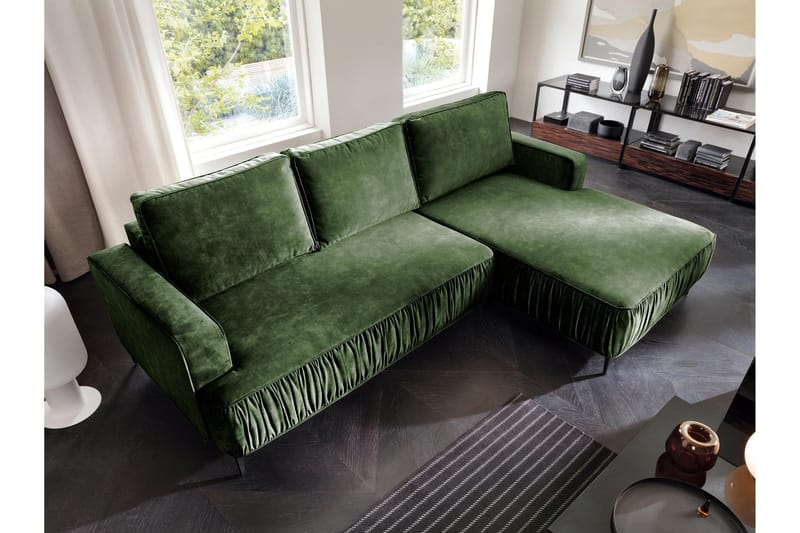 Marisana Bäddsoffa m. Divan 3-sits - Grön - Möbler - Soffa - Bäddsoffa - Bäddsoffa divan