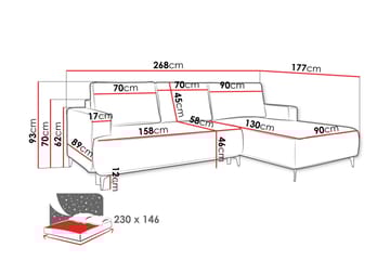 Marisana Bäddsoffa m. Divan 3-sits - Grön - Möbler - Soffa - Bäddsoffa - Bäddsoffa divan
