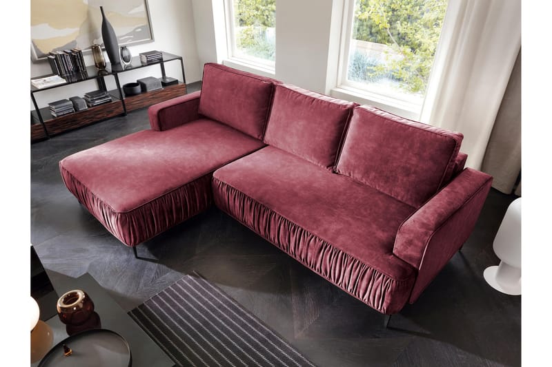 Marisana Bäddsoffa m. Divan 3-sits - Rosa - Möbler - Soffa - Bäddsoffa - Bäddsoffa divan