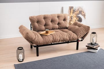 Maryborough 2-sits Rektangulär Fällbar Bäddsoffa 70x187 cm i Tyg - Brun - Möbler - Soffa - Bäddsoffa - 2 sits bäddsoffa