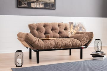 Maryborough 2-sits Rektangulär Fällbar Bäddsoffa 70x187 cm i Tyg - Brun - Möbler - Soffa - Bäddsoffa - 2 sits bäddsoffa