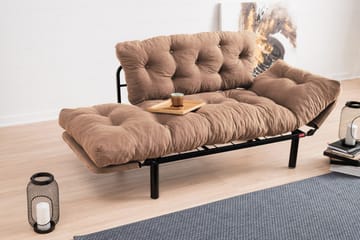 Maryborough 2-sits Rektangulär Fällbar Bäddsoffa 70x187 cm i Tyg - Brun - Möbler - Soffa - Bäddsoffa - 2 sits bäddsoffa