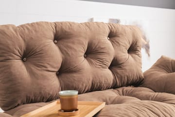 Maryborough 2-sits Rektangulär Fällbar Bäddsoffa 70x187 cm i Tyg - Brun - Möbler - Soffa - Bäddsoffa - 2 sits bäddsoffa