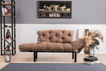 Maryborough 2-sits Rektangulär Fällbar Bäddsoffa 70x187 cm i Tyg - Brun - Möbler - Soffa - Bäddsoffa - 2 sits bäddsoffa