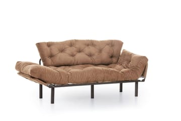 Maryborough 2-sits Rektangulär Fällbar Bäddsoffa 70x225 cm i Tyg - Brun - Möbler - Soffa - Bäddsoffa - 2 sits bäddsoffa