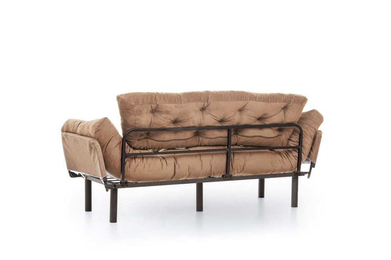 Maryborough 2-sits Rektangulär Fällbar Bäddsoffa 70x225 cm i Tyg - Brun - Möbler - Soffa - Bäddsoffa - 2 sits bäddsoffa