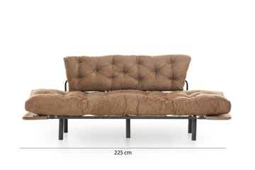 Maryborough 2-sits Rektangulär Fällbar Bäddsoffa 70x225 cm i Tyg - Brun - Möbler - Soffa - Bäddsoffa - 2 sits bäddsoffa