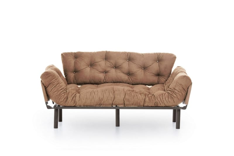 Maryborough 2-sits Rektangulär Fällbar Bäddsoffa 70x225 cm i Tyg, Brun