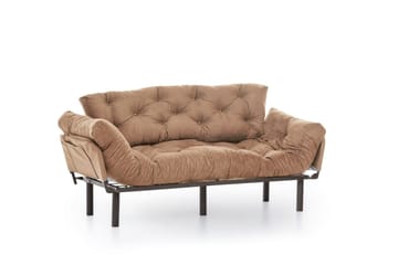 Maryborough 2-sits Rektangulär Fällbar Bäddsoffa 70x225 cm i Tyg - Brun - Möbler - Soffa - Bäddsoffa - 2 sits bäddsoffa