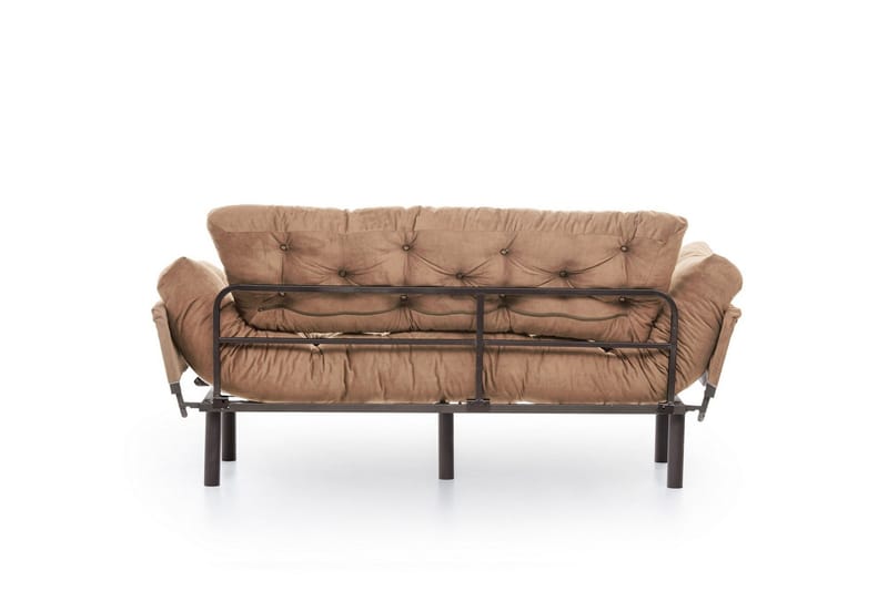 Maryborough 2-sits Rektangulär Fällbar Bäddsoffa 70x225 cm i Tyg - Brun - Möbler - Soffa - Bäddsoffa - 2 sits bäddsoffa