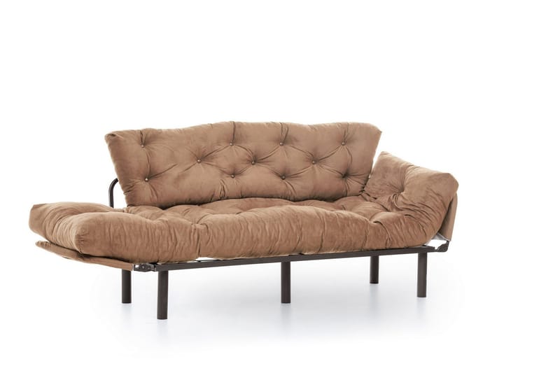 Maryborough 2-sits Rektangulär Fällbar B äddsoffa 70x225 cm i Tyg - Brun - Möbler - Soffa - Bäddsoffa - 2 sits bäddsoffa