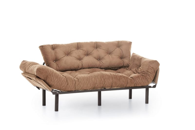 Maryborough 2-sits Rektangulär Fällbar Bäddsoffa 70x225 cm i Tyg - Brun - Möbler - Soffa - Bäddsoffa - 2 sits bäddsoffa