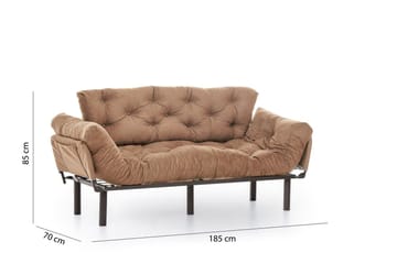Maryborough 2-sits Rektangulär Fällbar Bäddsoffa 70x225 cm i Tyg - Brun - Möbler - Soffa - Bäddsoffa - 2 sits bäddsoffa