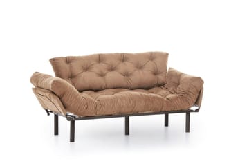 Maryborough 2-sits Rektangulär Fällbar Bäddsoffa 70x225 cm i Tyg - Brun - Möbler - Soffa - Bäddsoffa - 2 sits bäddsoffa