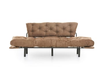 Maryborough 2-sits Rektangulär Fällbar Bäddsoffa 70x225 cm i Tyg - Brun - Möbler - Soffa - Bäddsoffa - 2 sits bäddsoffa