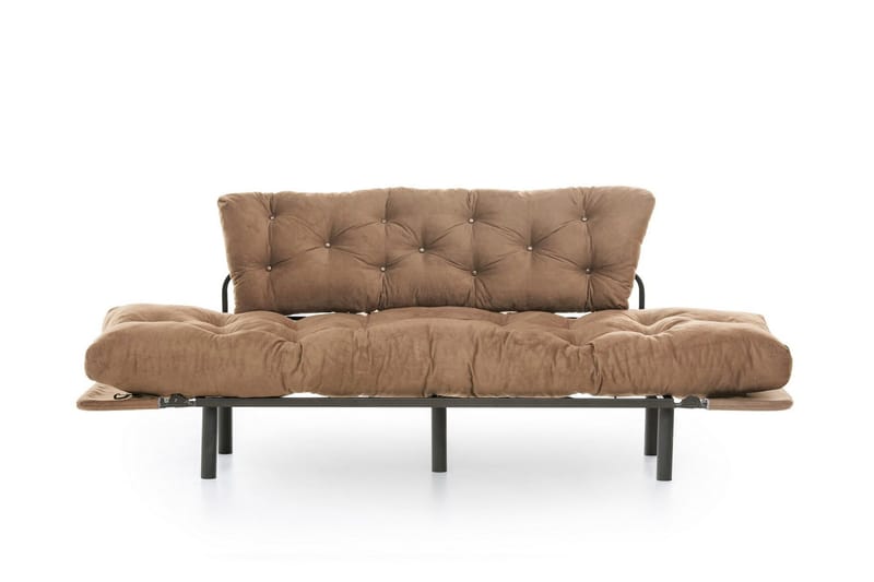 Maryborough 2-sits Rektangulär Fällbar Bäddsoffa 70x225 cm i Tyg - Brun - Möbler - Soffa - Bäddsoffa - 2 sits bäddsoffa