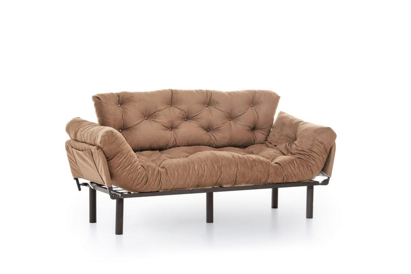 Maryborough 2-sits Rektangulär Fällbar Bäddsoffa 70x225 cm i Tyg - Brun - Möbler - Soffa - Bäddsoffa - 2 sits bäddsoffa