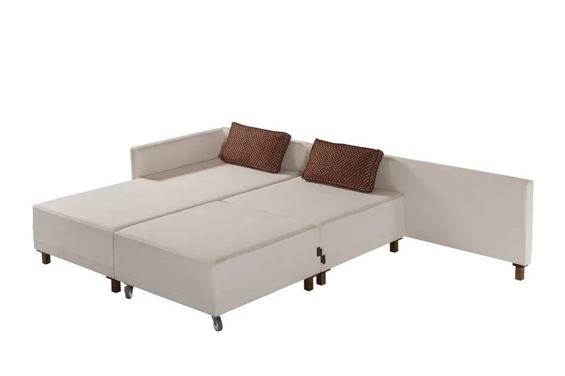 Matris 4-sits Bäddsoffa med Divan - Beige - Möbler - Soffa - Bäddsoffa - Bäddsoffa divan