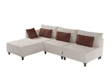 Matris 4-sits Bäddsoffa med Divan - Beige - Möbler - Soffa - Bäddsoffa - Bäddsoffa divan