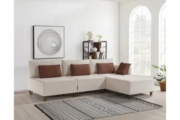 Matris 4-sits Bäddsoffa med Divan - Beige - Möbler - Soffa - Bäddsoffa - Bäddsoffa divan
