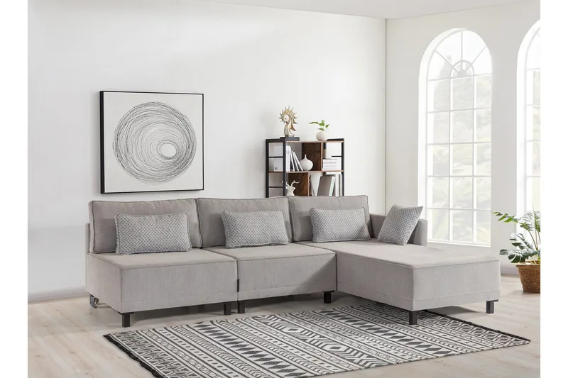 Matris 4-sits Bäddsoffa med Divan - Grå - Möbler - Soffa - Bäddsoffa - Bäddsoffa divan