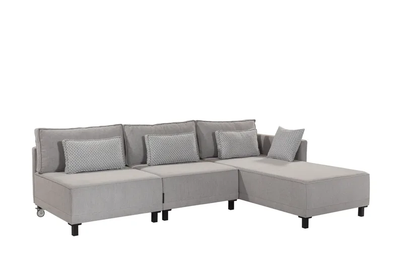 Matris 4-sits Bäddsoffa med Divan - Grå - Möbler - Soffa - Bäddsoffa - Bäddsoffa divan