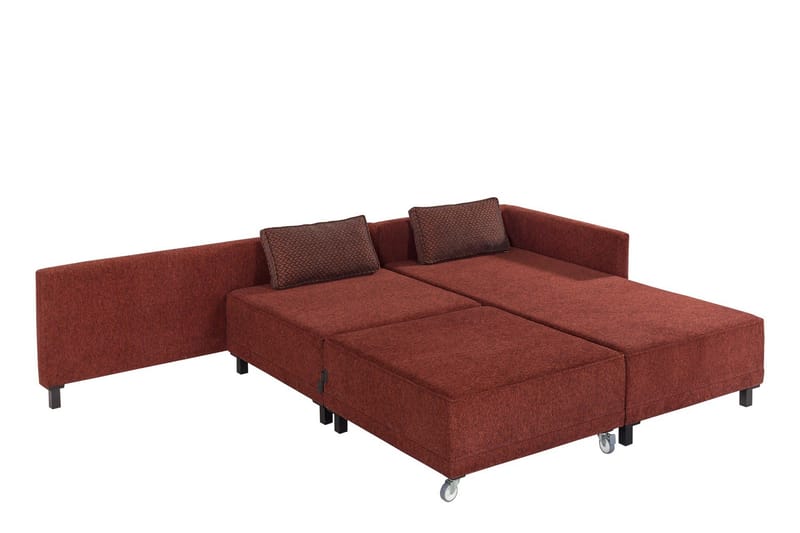 Matris 4-sits Bäddsoffa med Divan - Röd - Möbler - Soffa - Bäddsoffa - Bäddsoffa divan