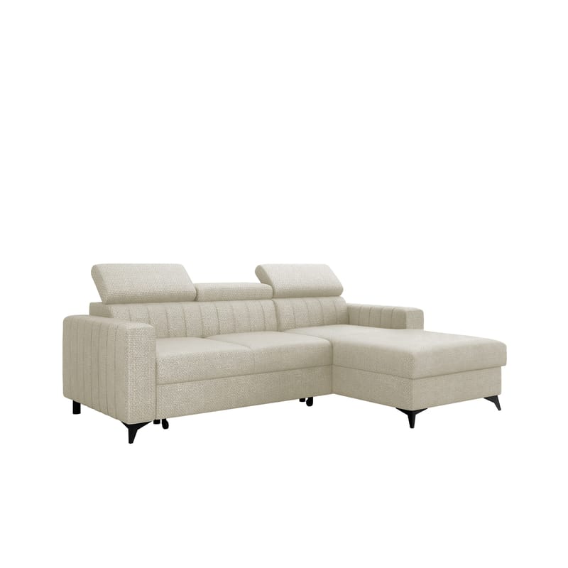 Milano 3-sits Bäddsoffa divan höger med förvaring, Beige