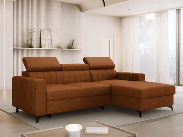 Milano 3-sits Bäddsoffa divan höger med förvaring - brun - Möbler - Soffa - Bäddsoffa - Hörnbäddsoffa