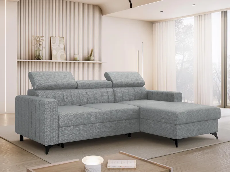 Milano 3-sits Bäddsoffa divan höger med förvaring - Grå - Möbler - Soffa - Bäddsoffa - Hörnbäddsoffa