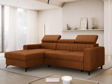Milano 3-sits Bäddsoffa divan vänster med förvaring - brun - Möbler - Soffa - Bäddsoffa - Bäddsoffa divan
