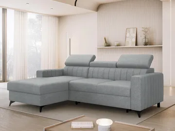 Milano 3-sits Bäddsoffa divan vänster med förvaring - Grå - Möbler - Soffa - Bäddsoffa - Bäddsoffa divan