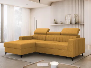 Milano 3-sits Bäddsoffa divan vänster med förvaring - gul - Möbler - Soffa - Bäddsoffa - Hörnbäddsoffa