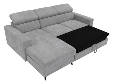 Milano 3-sits Bäddsoffa divan vänster med förvaring - Mörkgrå - Möbler - Soffa - Bäddsoffa - Bäddsoffa längsbäddad